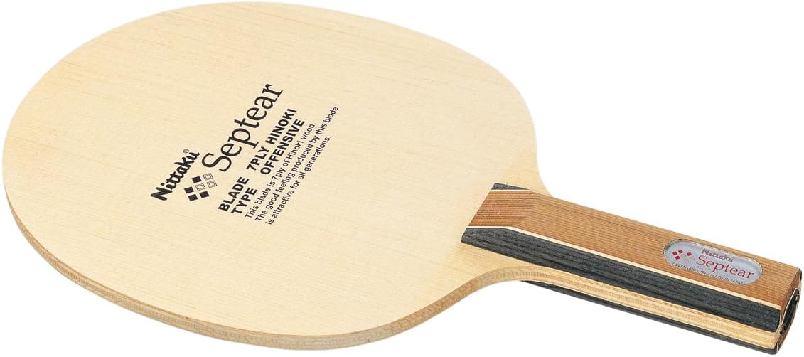 Nittaku Table Tennis Racket, Septier, Shake Hand, for Attacks, 7 Sheets Plywood