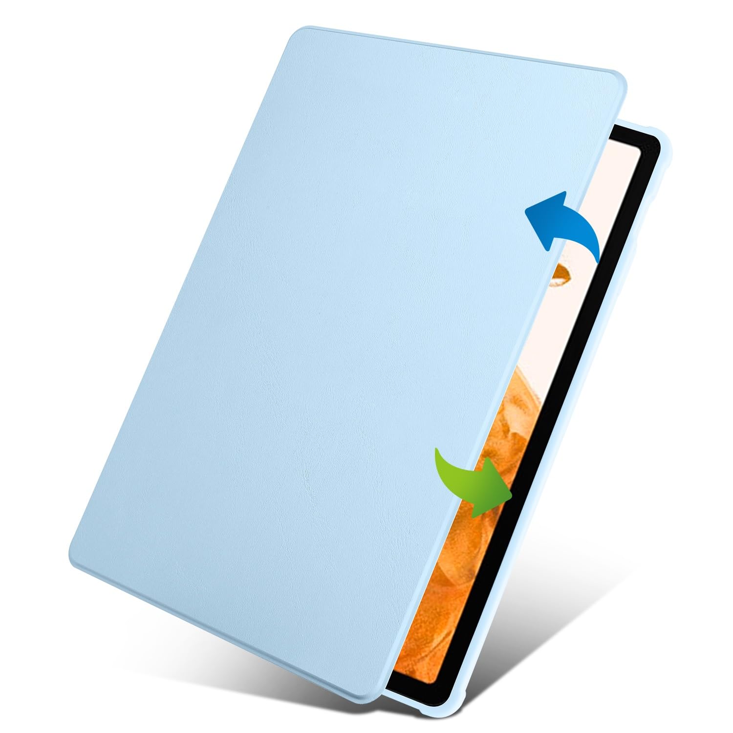 Custodia protettiva per tablet PC compatibile con Samsung Galaxy Tab S8+ 5G SM-X806/SM-X800 12,4 pollici/S7 FE SM-T730/SM-T733, supporto girevole a 360 gradi Folio Flip Smart Tablet Cover Auto