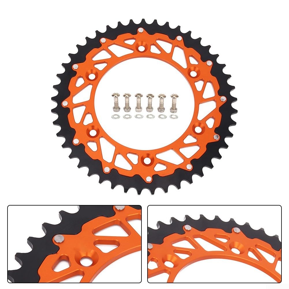 Piñón de aleación de aluminio de acero, 42/45/48/50/52T, para moto de cross EXC MXC SX (42T)