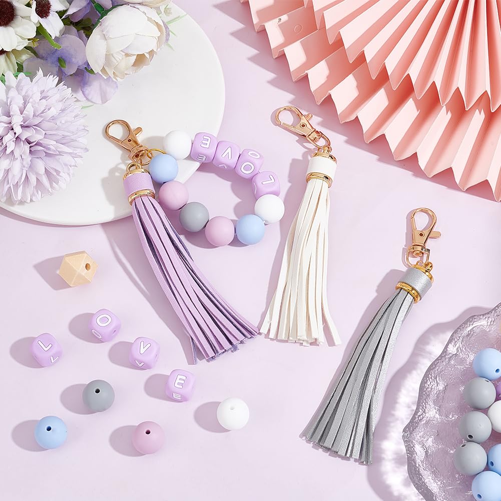 SUNNYCLUE Siliconen kralen sleutelhanger maken kit kralen siliconen bloem kralen siliconen roze kraal siliconen rubber kraal bloemen plant siliconen kraal voor sieraden maken kits volwassenen
