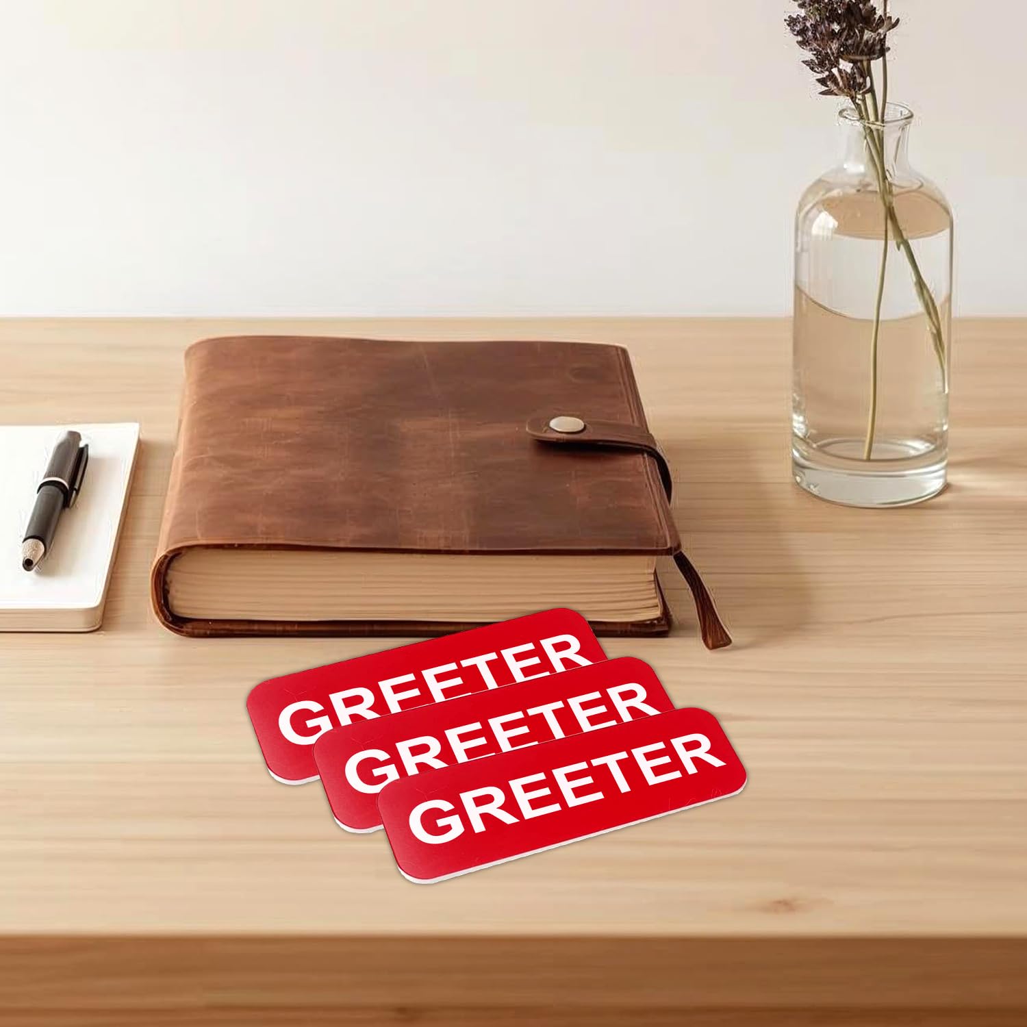 Greeter Namensschild, 2,5 x 7,6 cm, gebürstetes Gold, 10 Stück