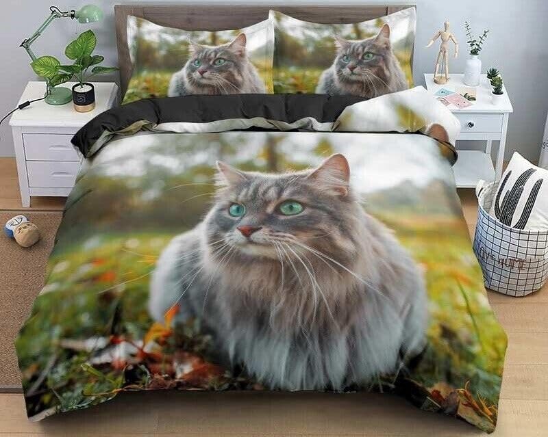 Housse de couette 220x240 chat vert pour une décoration anniversaire originale