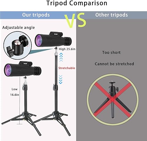 Miniatura 6 de Telescopio monocular de alta potencia de 10-30X50 para adultos con adaptador de teléfono inteligente, trípode, bolsa organizadora, telescopios para