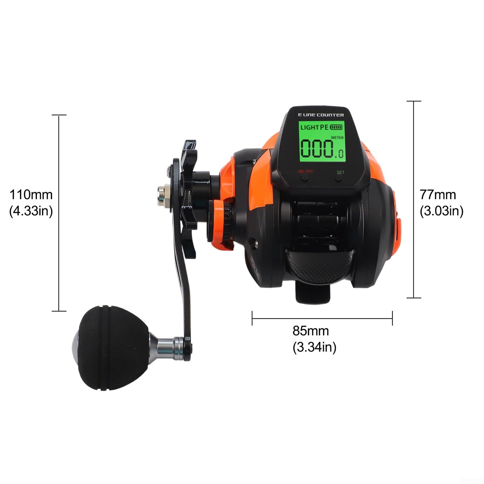 Carrete Pesca Baitcasting 7.2:1 Alarma Sonora Recargable(Orange Left)