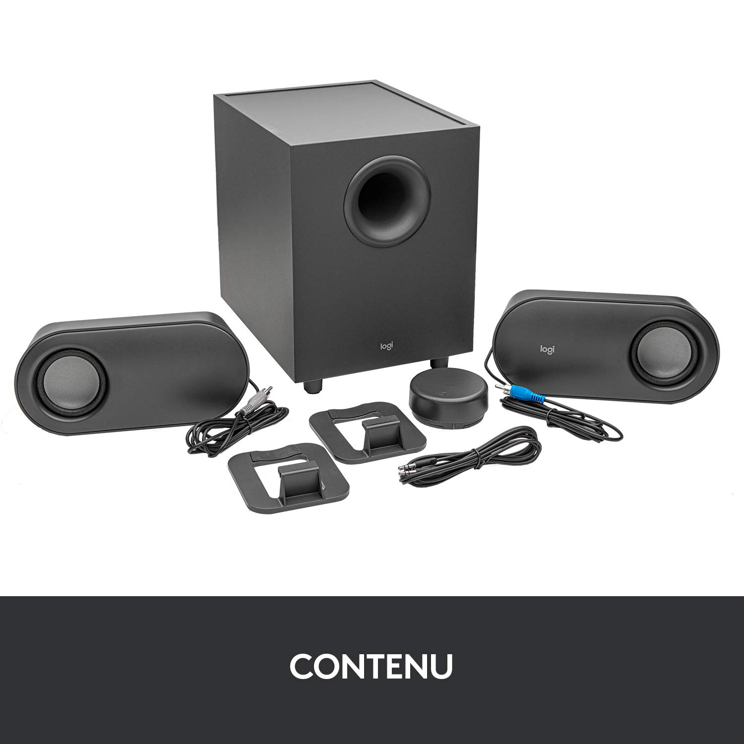 Logitech Z407 Haut-parleurs Bluetooth Ordinateur Caisson de Basses contrôle sans Fil Son immersif Audio Premium Noir