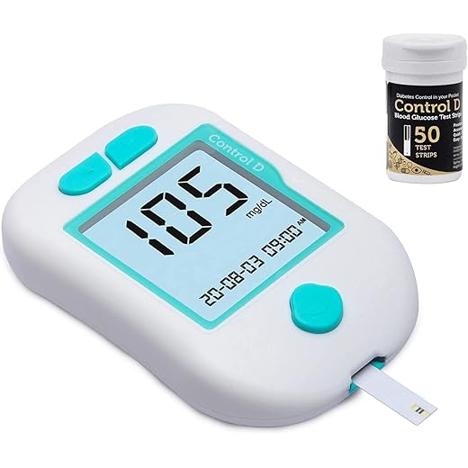 Control D Diabetes Glucose Monitor with 50 Strips