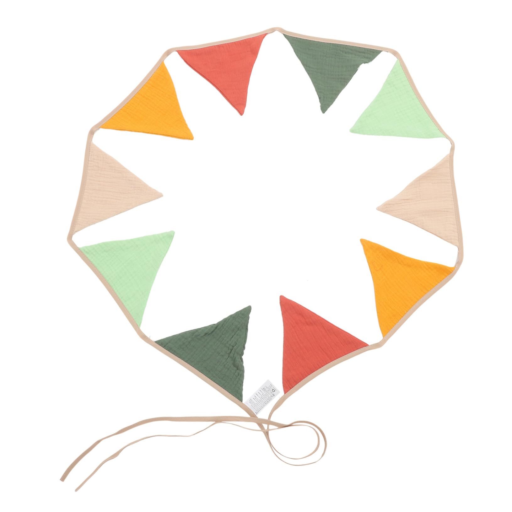 MUSISALY Triangle Flag Banner Bunting 2.6m Cotton Fabric Party Decorations Bridal Shower Decor Wedding Birthday Party Ceiling Wall Doorway Hanging Decorations