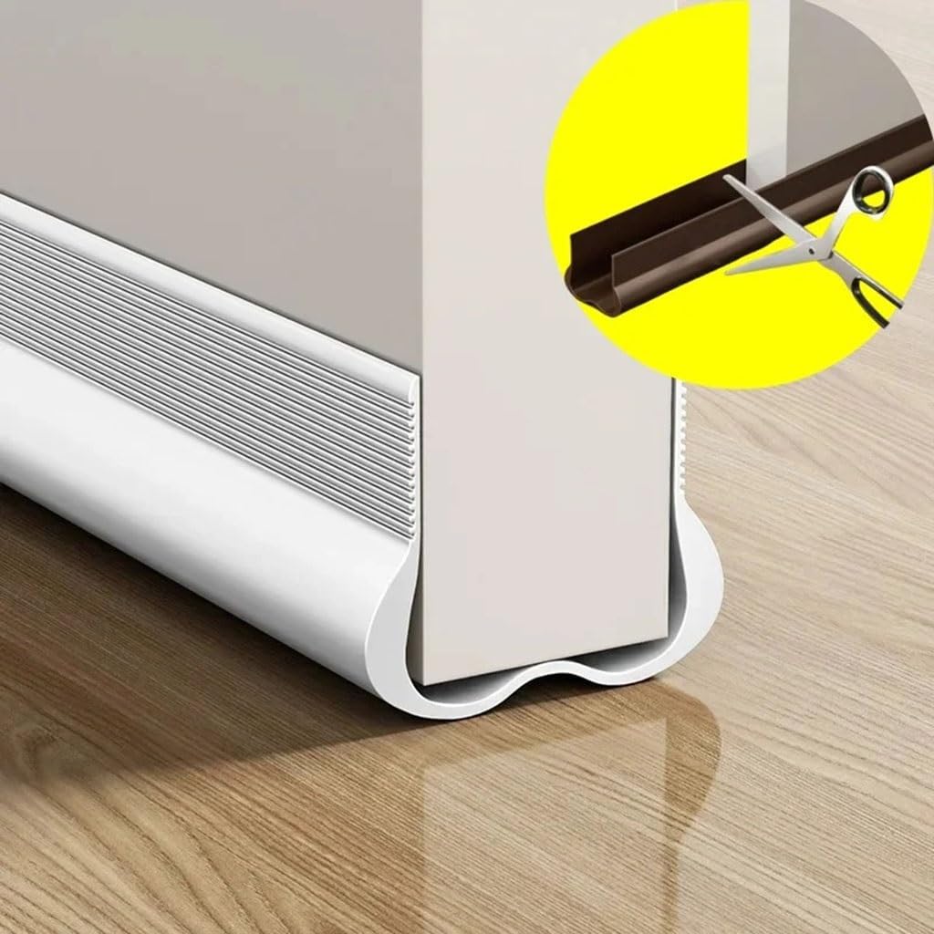 PVC Flexible Door Bottom Sealing Strip - Under Door Draft Stopper for Weatherproofing and Sound Insulation, 1pcs(Gray)