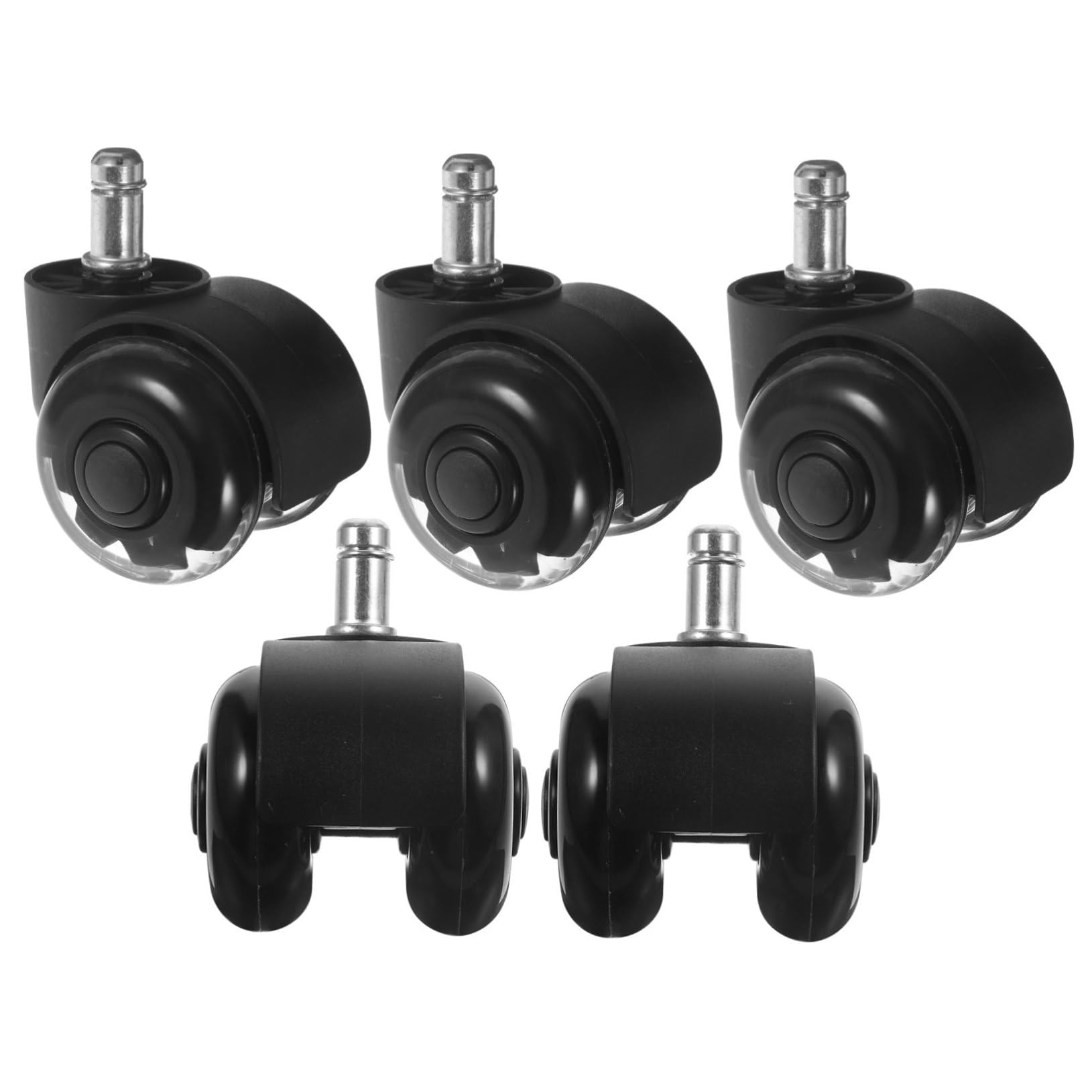 PRETYZOOM 5 Ruedas de Repuesto de Pu para Silla de Oficina, Movimiento Suave y Silencioso, para Muebles, Instalación Fácil, Pack de 5