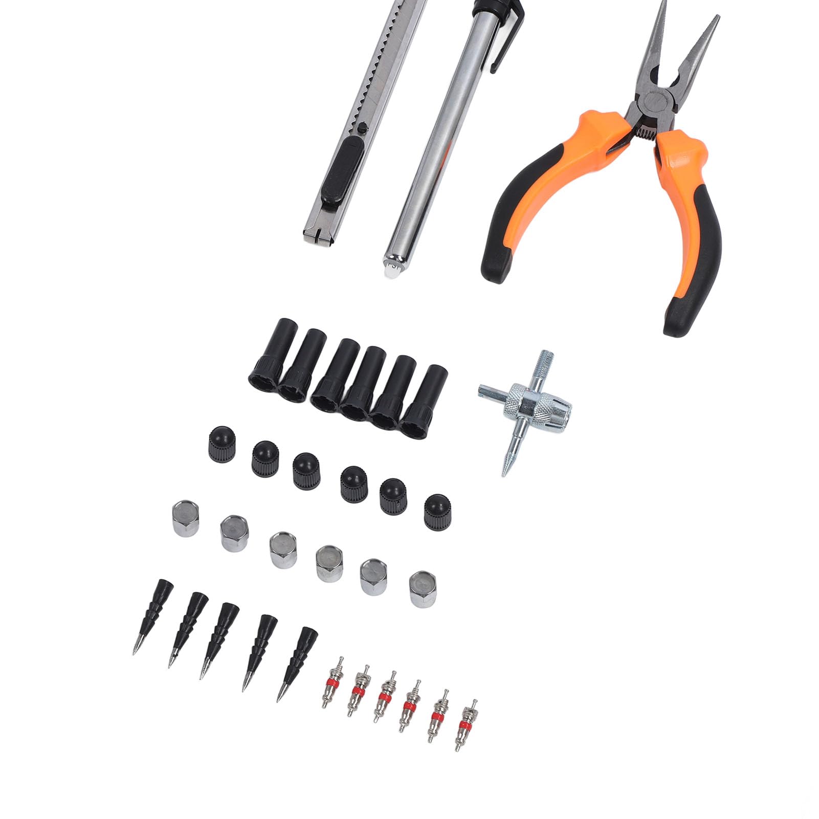 Kit di Riparazione Pneumatici, Strumenti per Forature Pneumatici Resistenti, Rapidi e Facili Usare per Auto, Moto, Camion, ATV, Trattori, con Assistente Universale per la