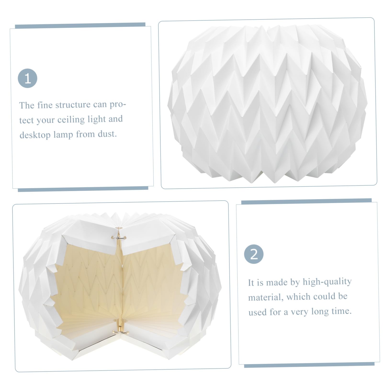 Paralume Lampadario Pieghevole Origami Bianco in Carta | Copertura Sospesa per Interni, Arredamento Casa e Inaugurazione, Stile Semplice per Soggiorno e Locale