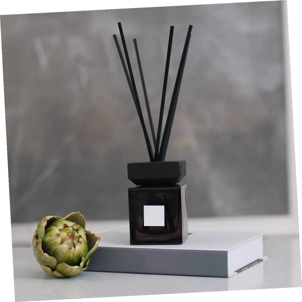 VICASKY Set Diffusore Aromaterapia 200ml Bottiglia Vetro Vuota Coperchio Legno e Bastoncini Rattan, Profumatore per Casa Bagno Ufficio, Confezione 3 Pezzi