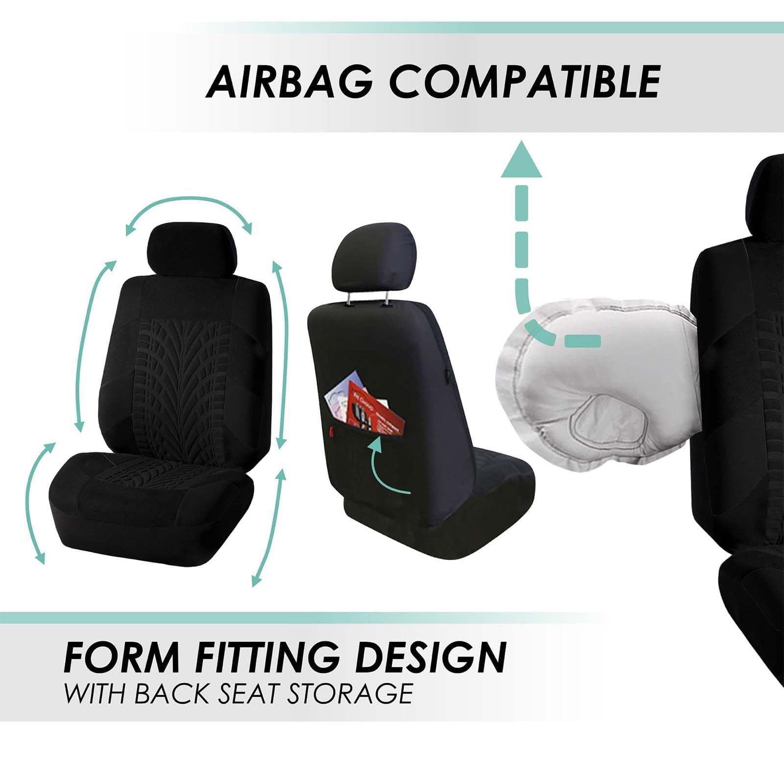 Fundas Asientos Coche para Nissan Townstar 2021-2024, Juego de Protectores de Asientos Transpirables con Diseño de Huella de Neumático,A