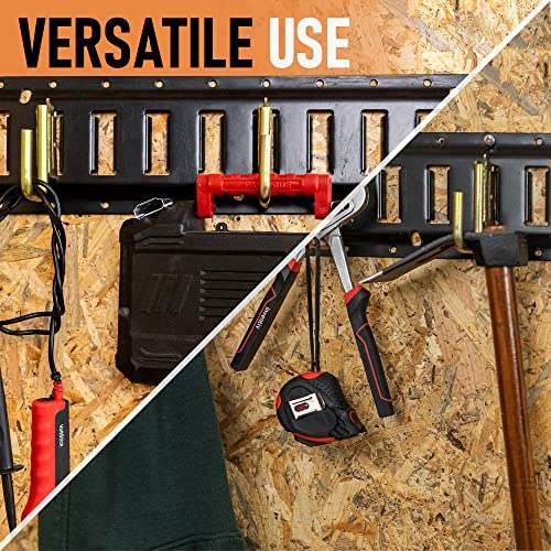 COOLOCK J Hooks - 5pcs E Track J Hooks - Carbon Steel E Track Hanger with Zinc Coating - Durable and Reliable J Hook Mount Set with Lashing Strap - E Track Accessories for Cargo Tie Down Systems