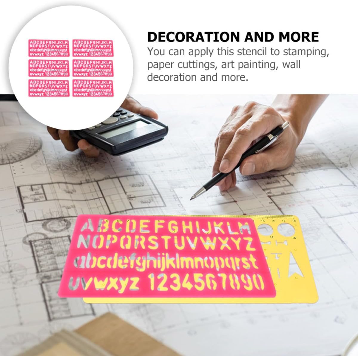 32pcs Plastic Alphabet Stencils Painting Templates for Reusable Drawing Craft Supplies with Smooth Edges Lightweight Portable Random Colors Random Color