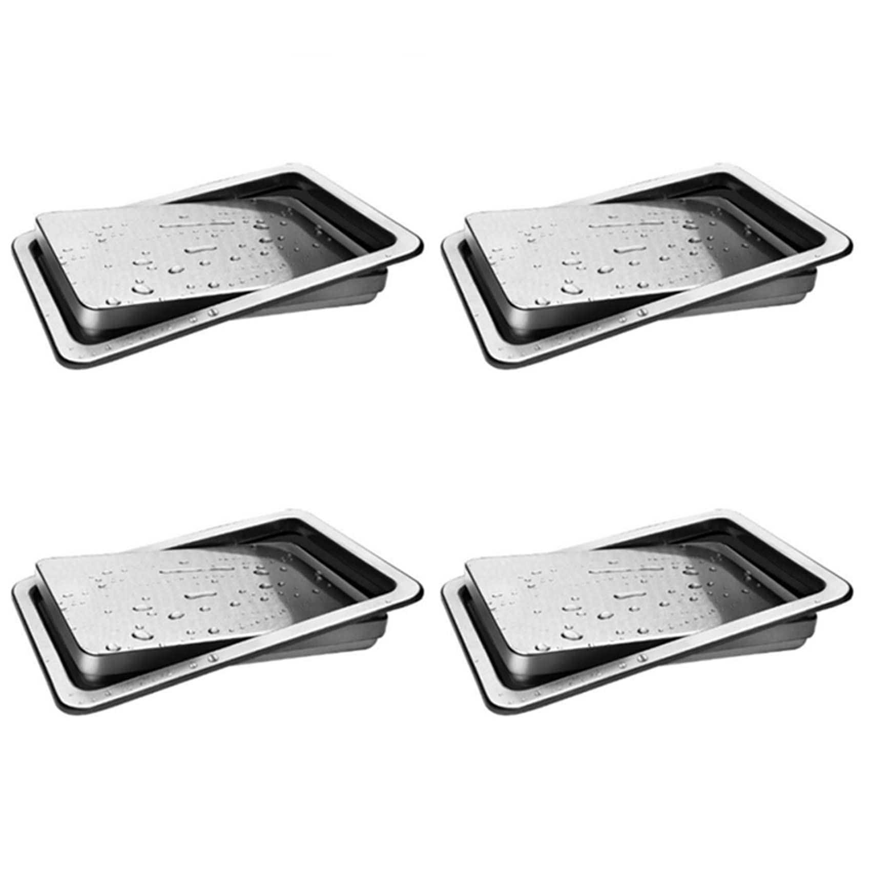 Hndhbfgrt 4X Stainless Steel Garbage Flap Lid Trash Bin Cover Flush Built-in Balance Swing Flap Garbage Lid