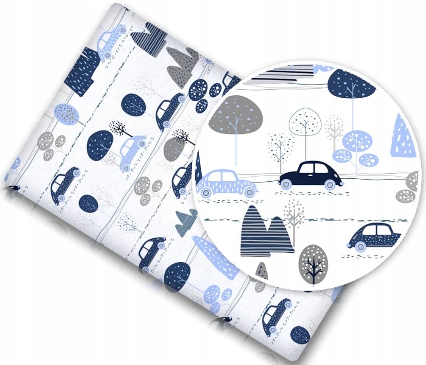 BABYMAM 120x60cm Fitted Sheet 100% Cotton for Baby Cot Retro Cars