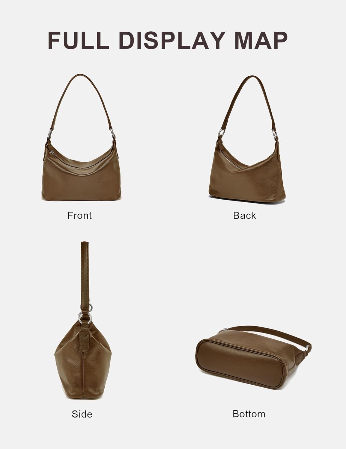 Leather Hobo Bag for Women Womens Shoulder Bag Handbag Purse Genuine Leather Crossbody Bag