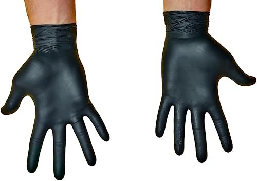 Miniatura 6 de HydroGlove Guantes de nitrilo negros de 5-6 milésimas de pulgada de grosor  Caja de 1000  Gruesos resistentes, sin polvo, sin látex, grado de