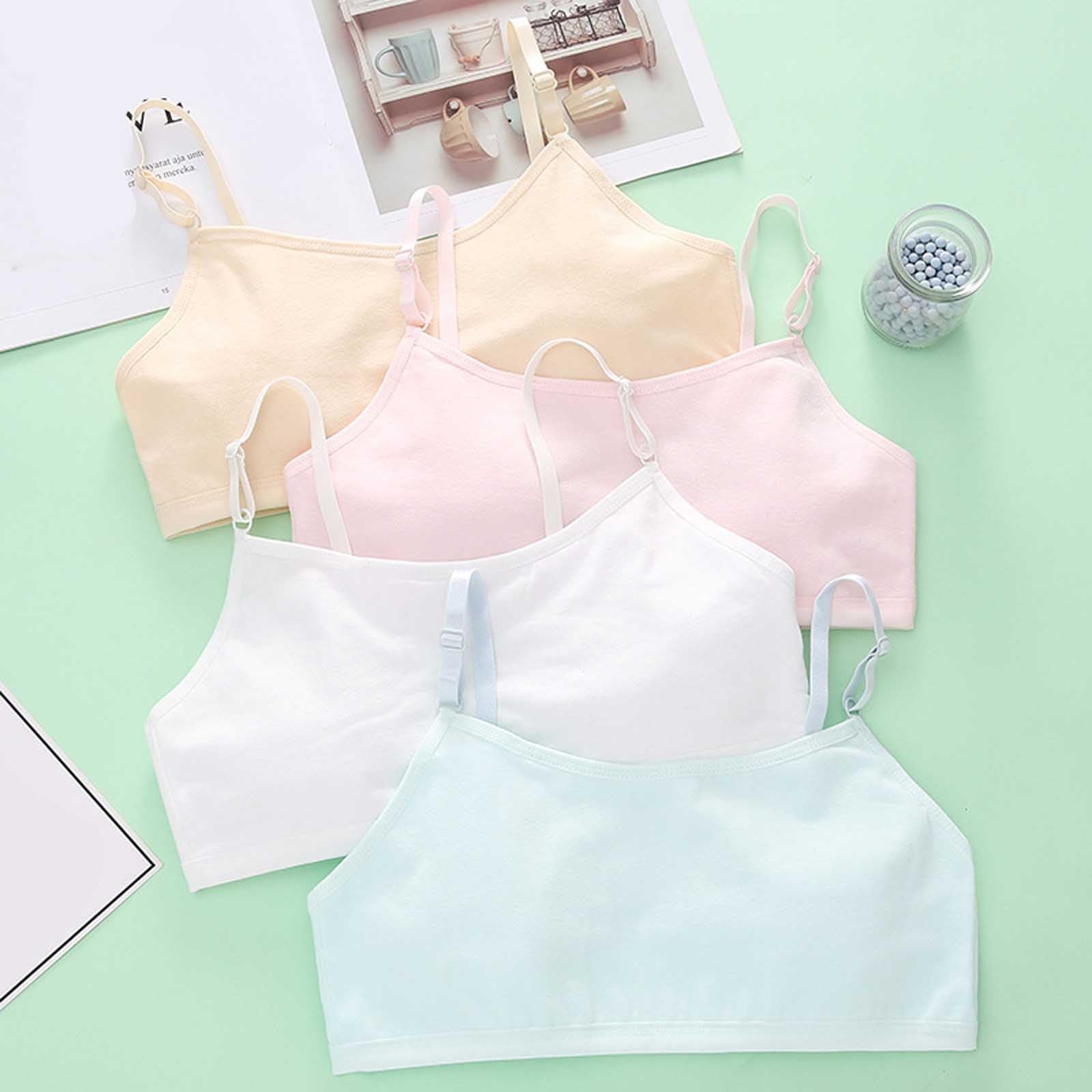 Crop Top BH Niñas Sin Costuras Deportes Sujetador Entrenamiento Blanco Adolescente Sujetador Camisola Estilo Sin Costuras Niños