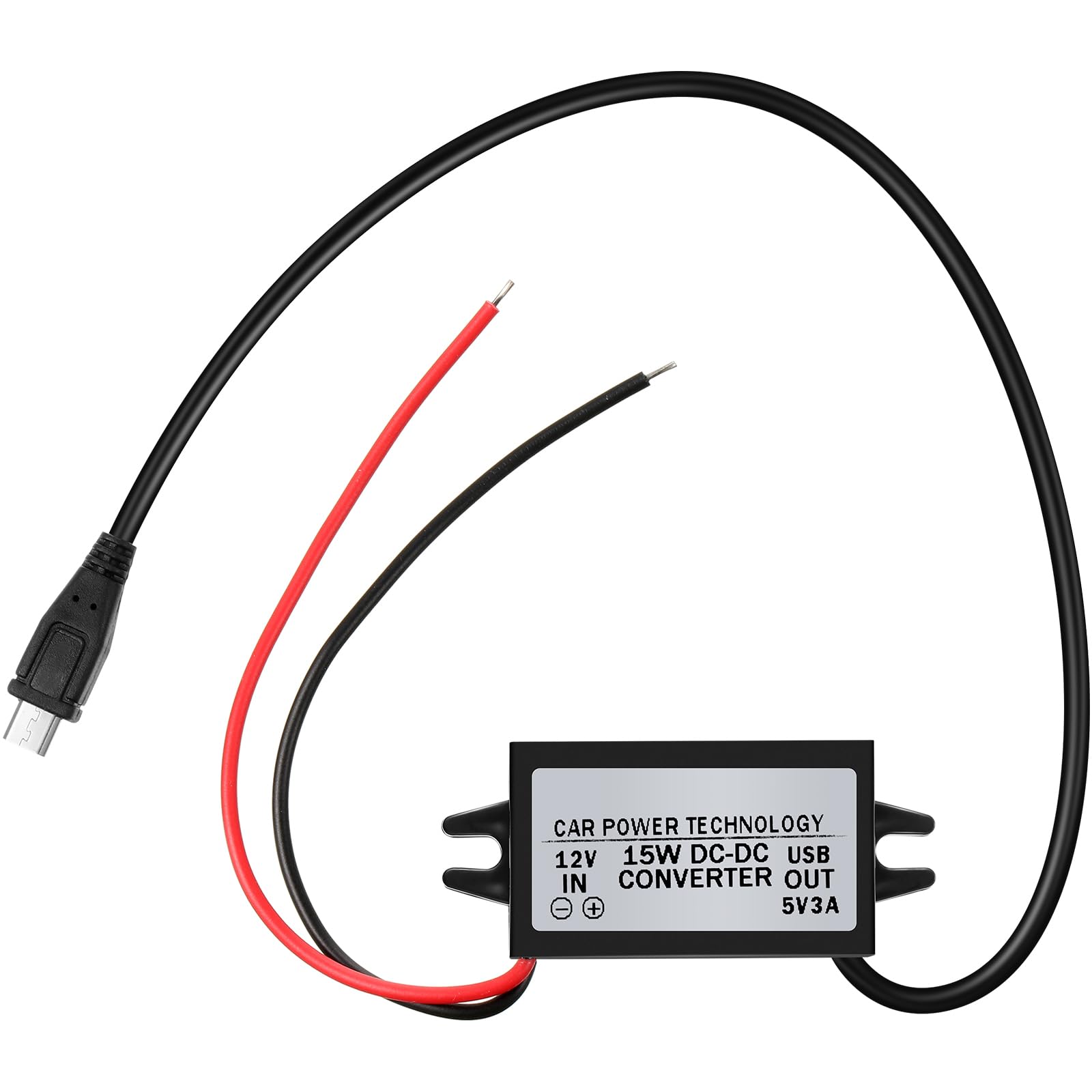 Weewooday 1 Piece Waterproof 12v to 5v Converter DC-DC Buck Module Micro USB Power Adapter Car Power Converter Regulator Compatible with Vehicle Car Truck Volt-image-40