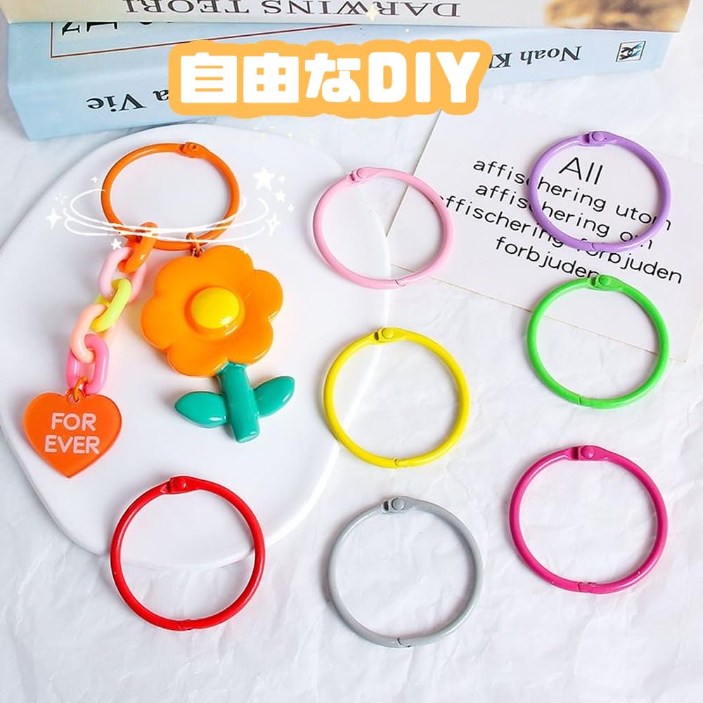 Amazon.co.jp: SANJAOYEE カードリング 直径30mm 約20個入 20色