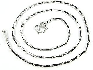 Classic Thai Bar Link Baht Chain Aviator Style 20 inch 18k White Gold Plated Necklace Jewelry - coolthings.us