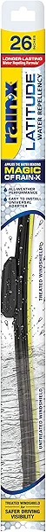 Rain-X 5079281-2 Latitude 2-In-1 Wiper Blades, 26 Inch Windshield Wipers (Pack Of 1), Automotive Replacement Windshield Wiper Blades With Patented Rain-X Water Repellency Formula