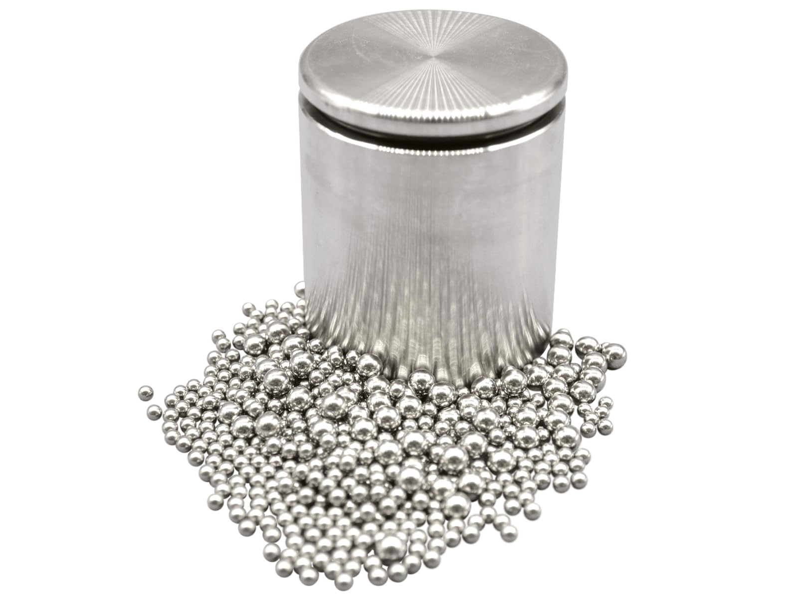 Tarro de fresado planetario de acero inoxidable de 50 ml con medios - Grado 304, 1 unidad