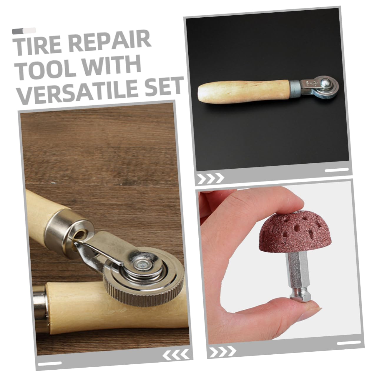 Rodillo Reparador de Neumáticos Cabezal Pulidor 42mm y 38mm de Alta Velocidad, Herramienta Compactadora para Coche y Motocicleta, Uso Automotor y Taller Profesional