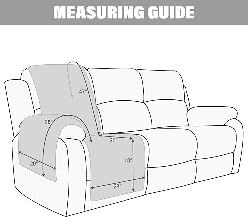 Miniatura 6 de DEARTOWN Funda impermeable para sofá reclinable, funda antideslizante para silla reclinable, protector de muebles, funda de sofá lavable para perros