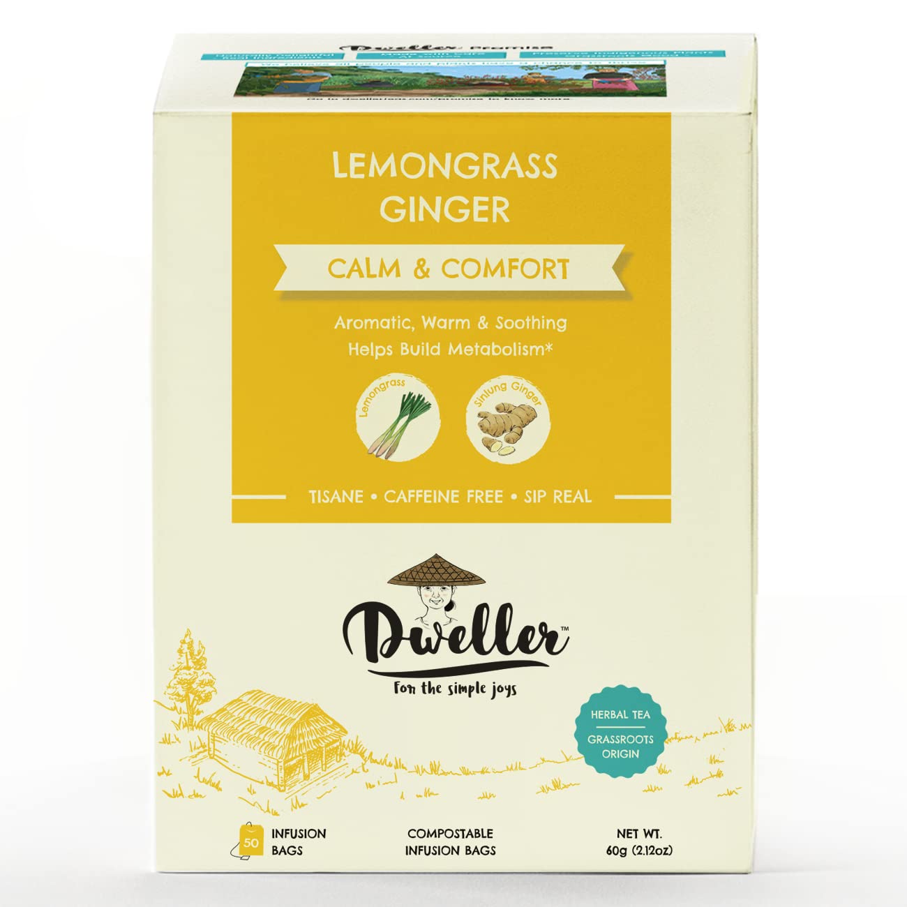 Dweller, Lemongrass Ginger, Herbal Tea, Tea Bags, 50 Count (Pack of 1) (B07TBPFV3Y) Amazon Price History, Amazon Price Tracker