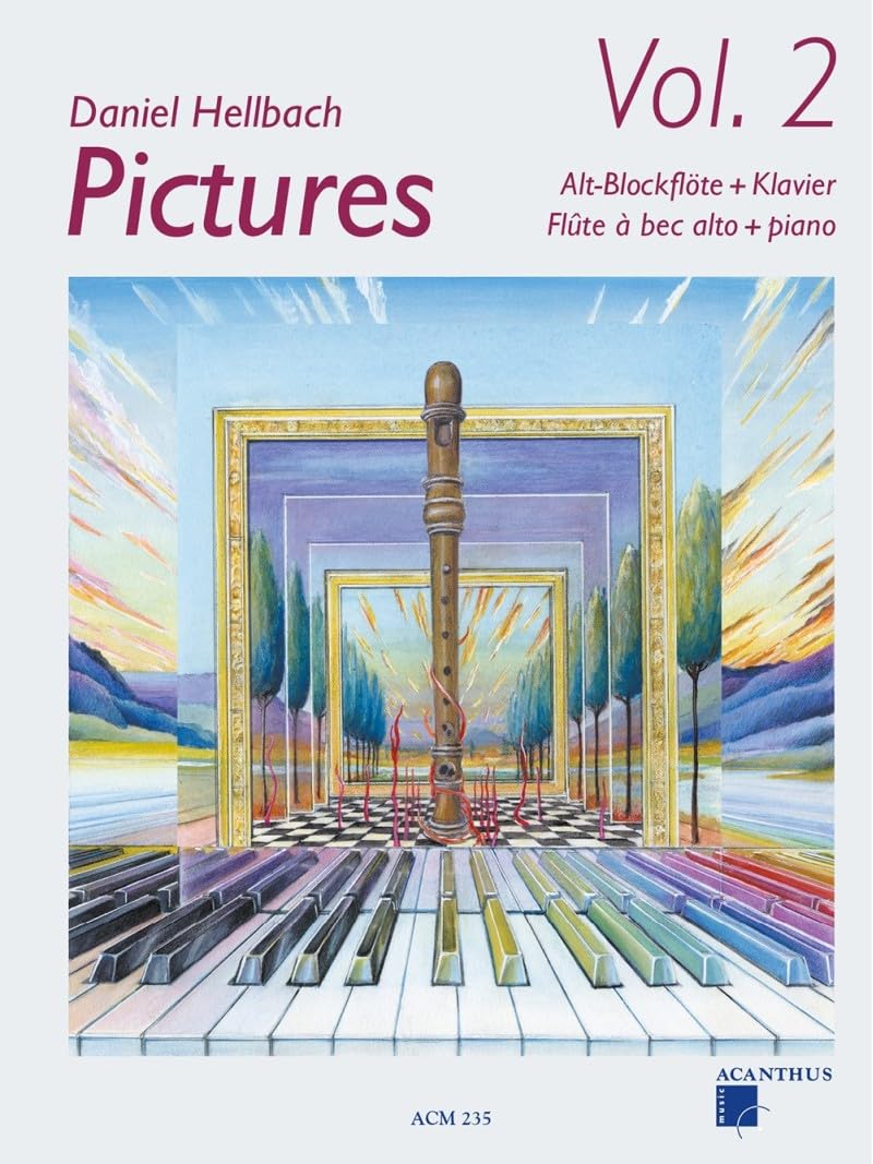 Pictures 1 für Alt-Blockflöte und Klavier Band 1 und Band 2 (ACM 245, ACM 235) + Soundman-Notenheft + 2 Notenbleistifte (Starterset)
