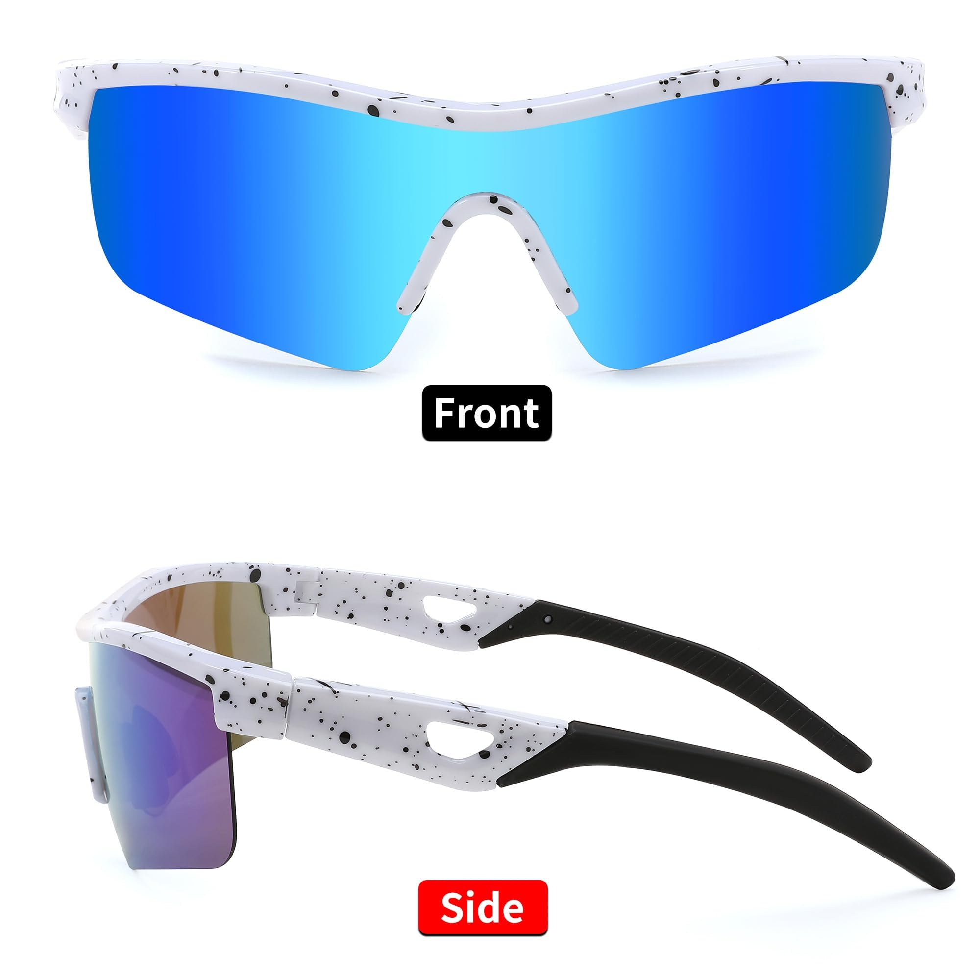 Karsaer Kids Teens Baseball Polarized Sunglasses Sports TR90 Frame Boys Girls Cycling E1002, Blue, 62 - Image 7 thumbnail