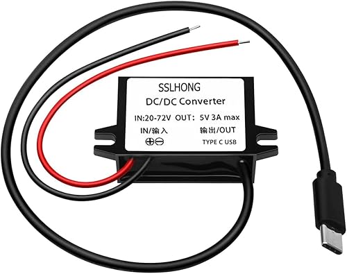 Miniatura 10 de Convertidor de salida USB DC 20-72V a 5V Módulo reductor de transformador impermeable Módulo reductor (USB doble A)