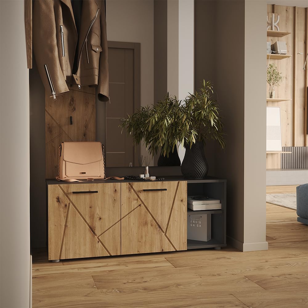 Vicco Armoire à Chaussures Irma, Anthracite/Artisan, 106x43cm