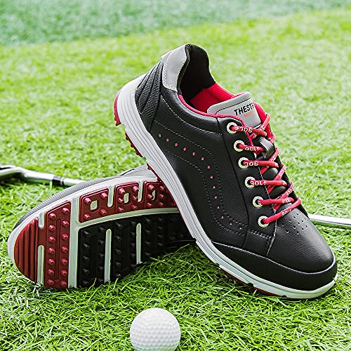 Image of THESTRON 2021 Men Golf Shoes Professional Spikes Golf Sport Sneakers Waterproof Mens Trainers Golfing