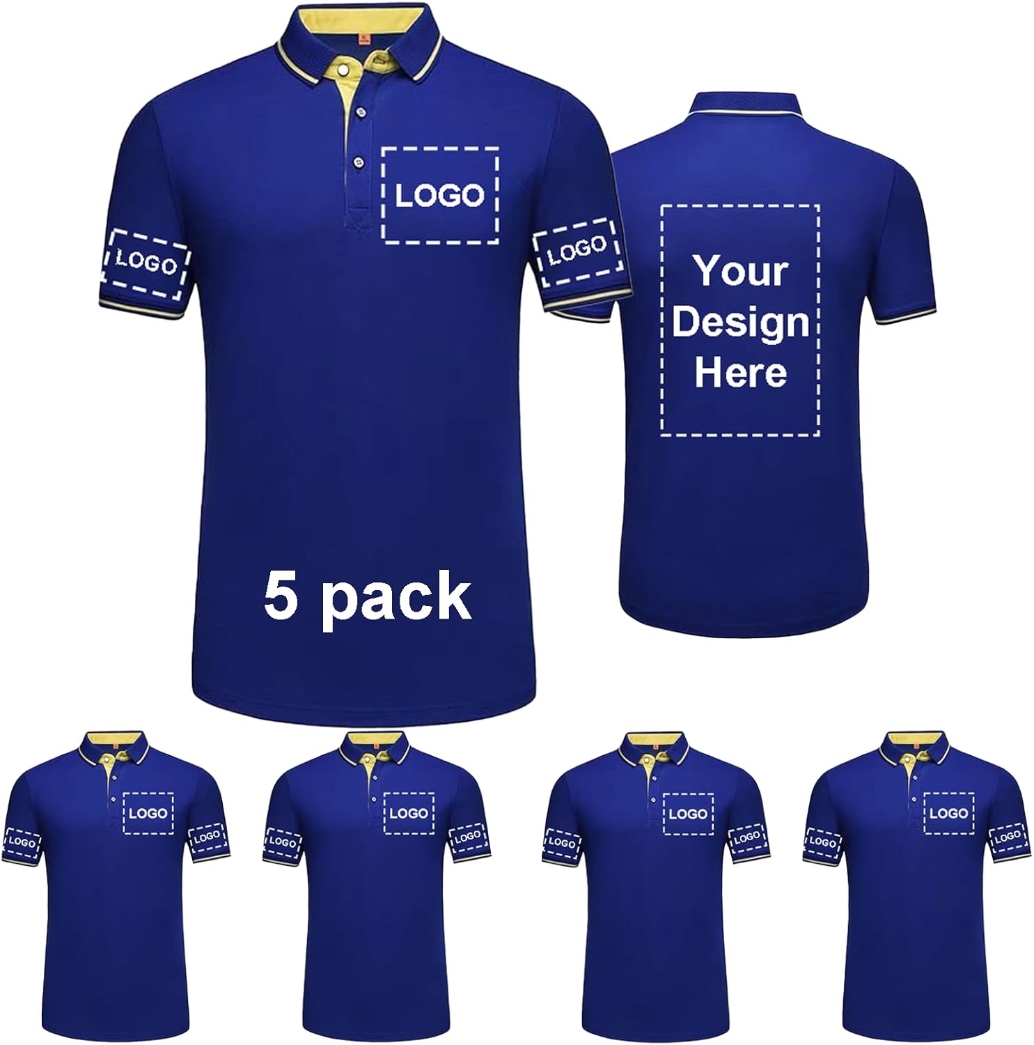 Custom Polo Shirts for Men Women Print Your Design Personalized T-Shirt with Logo Text Photo Short Sleeves