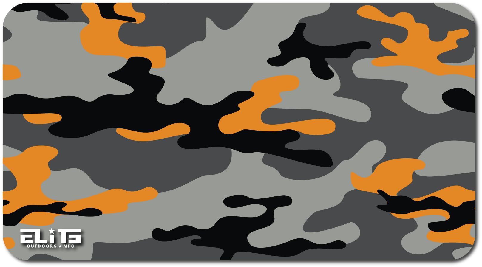 Elite Outdoors MFG | Orange Camo Gun Cleaning Mat | Classic Camouflage Design | Black, Orange & Grey Shades | Made in The USA | Size 12x22 inches