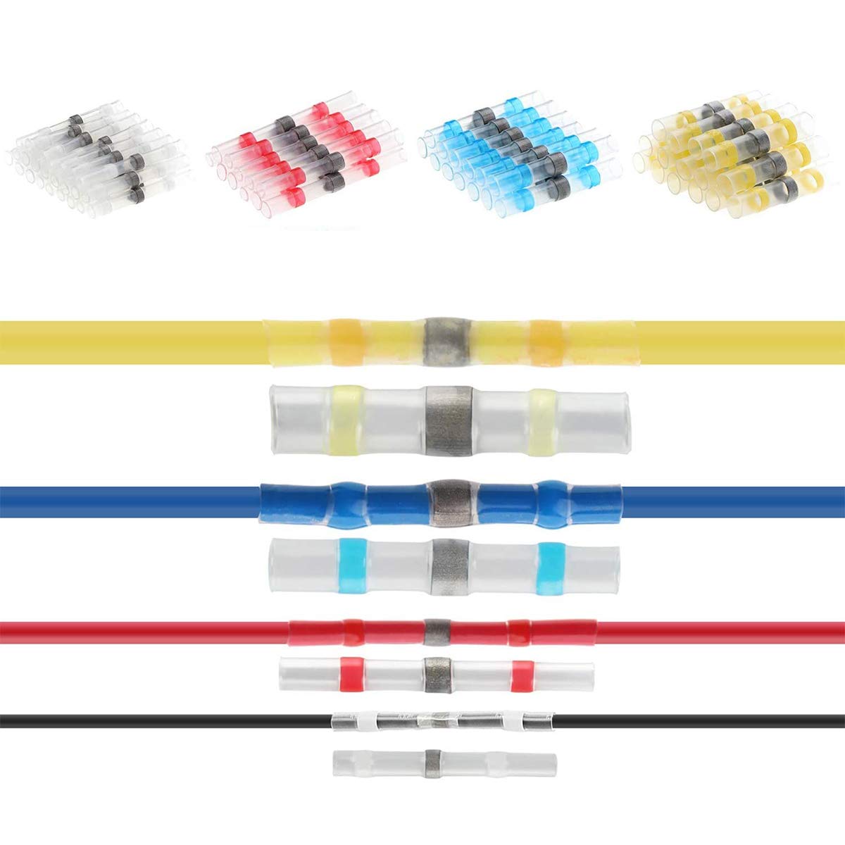Xiuyer 300pcs Kit Connettori Termoretraibili Per Saldatura - Guaine Impermeabili Per Filo Elettrico - Foto 6