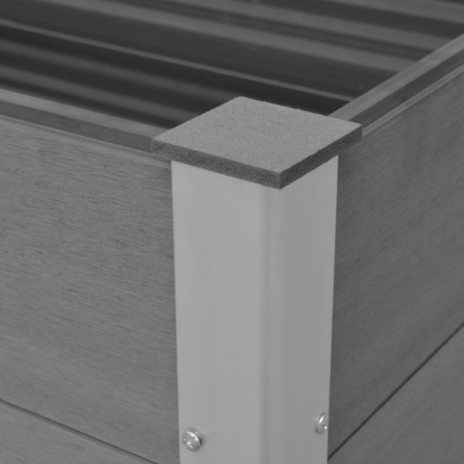 ARKEM Arriate de WPC Gris Jardinera Rectangular Traviesas De Madera para Jardin 100x50x91 cm