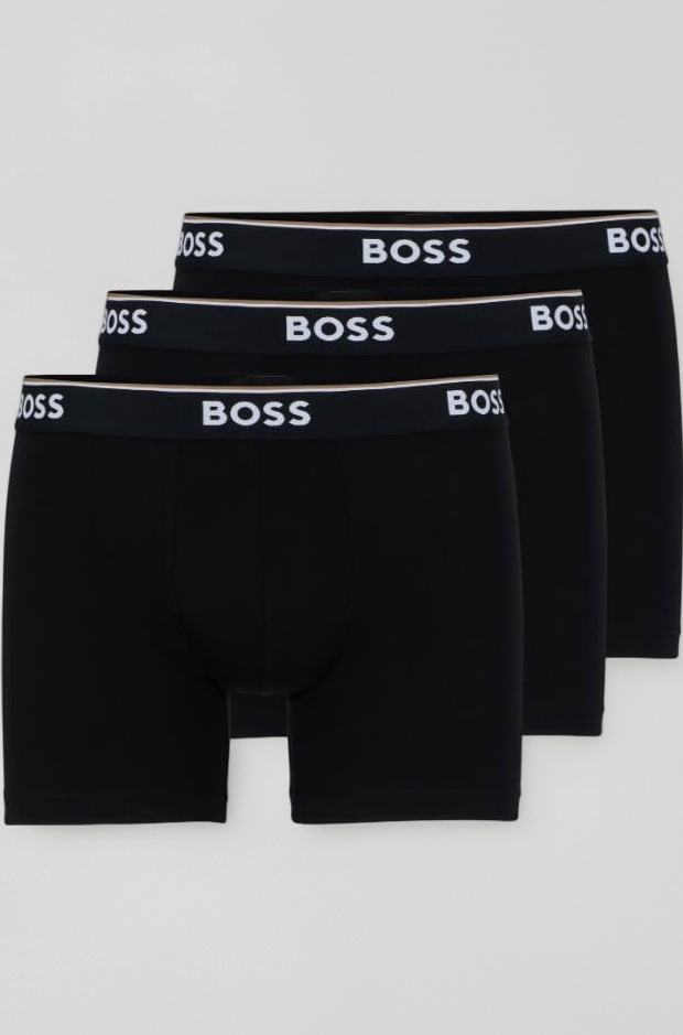 Hugo Boss Cotton Mens Boxer Brief 3-Pack Co/El 10146061 01