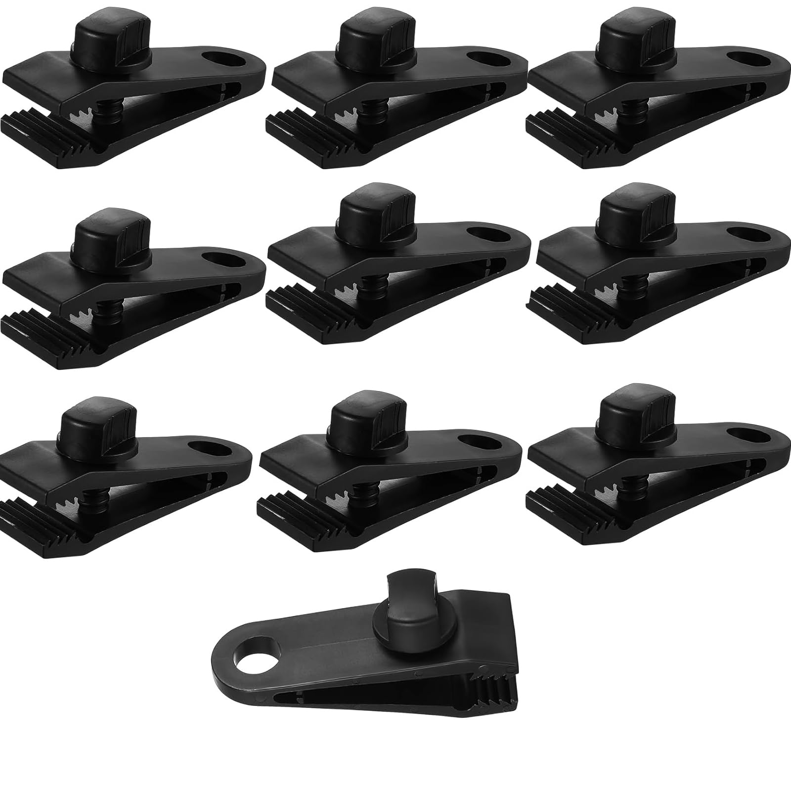 10 Pack Tarp Tensioner Clips, Universal Heavy-Duty Tarpaulin Holders for Camping, Awnings & Banner Tents