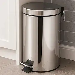 【Cozena】- Lixeira Inox com Pedal e Balde Interno – 12L | Design Moderno e Elegante para Banheiro e Cozinha
