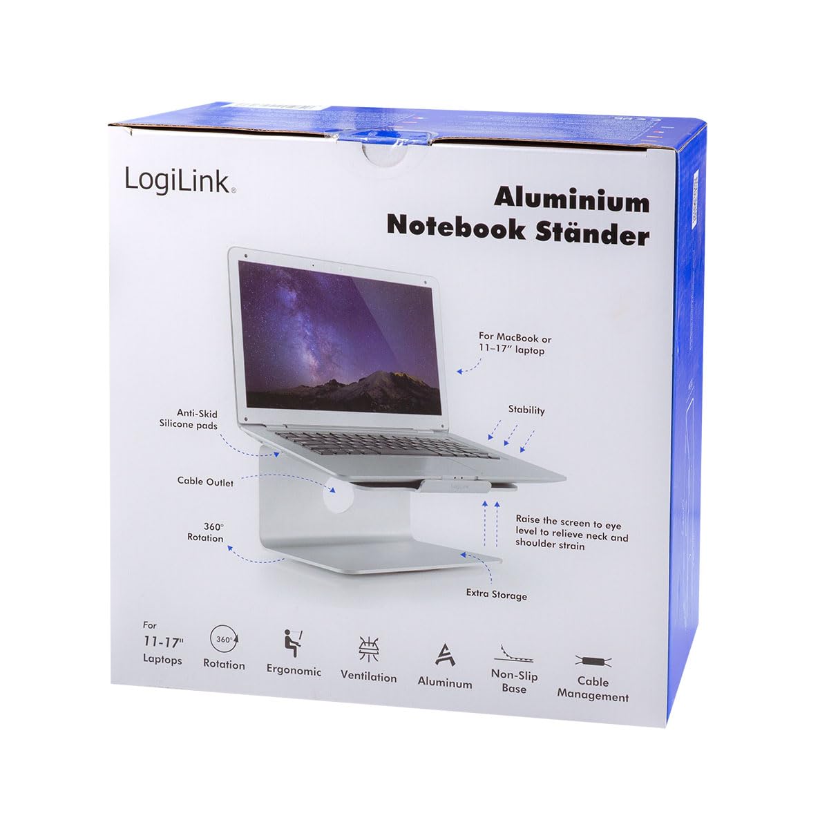 Logilink AA0104 Notebook Aluminium Ständer, 5 Kg