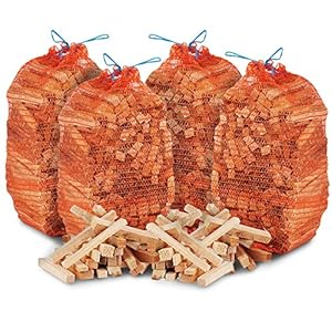 12kg of The Chemical Hut – Ready to Burn – Natural Netted Wooden Kindling Wood Sticks, for Fire Starting Open Fires…