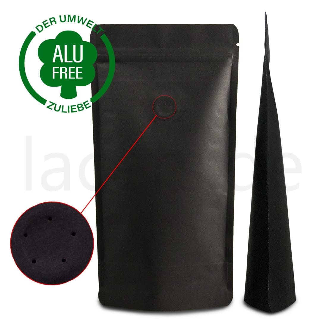 Lacers Bolsa de papel kraft en varios colores, alta barrera con válvula, neutral, sostenible, bolsa de café con válvula de protección del aroma, reutilizable