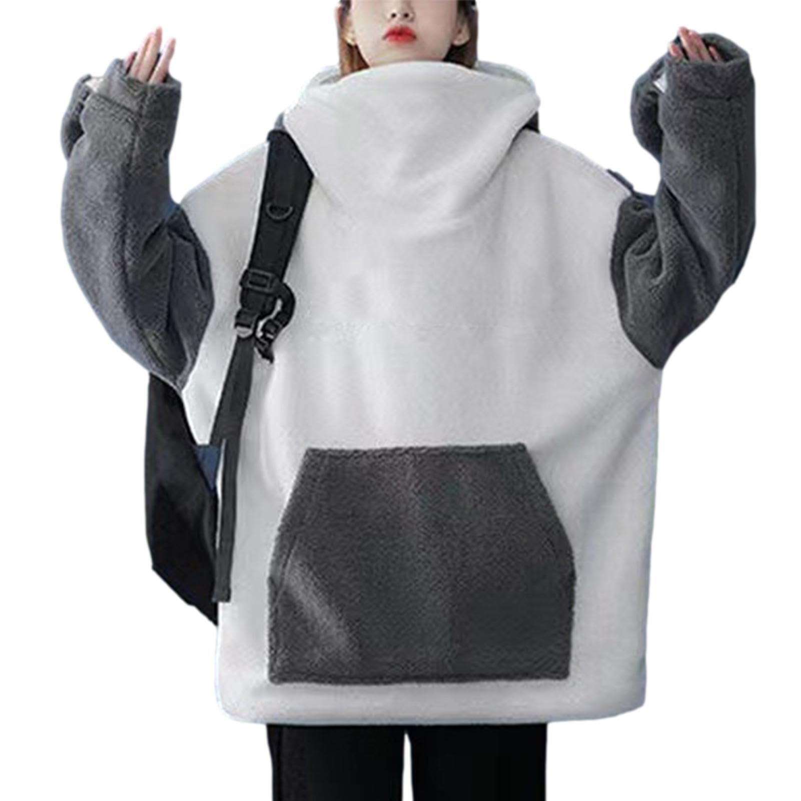 Hai-Kapuzenpullover, Hai-Hoodie | Übergroßer Decken-Hoodie mit Handschuhen - Weiches Winter-Kapuzen-Sweatshirt, Fleece-Hoodie-Jacke für Damen und Mädchen