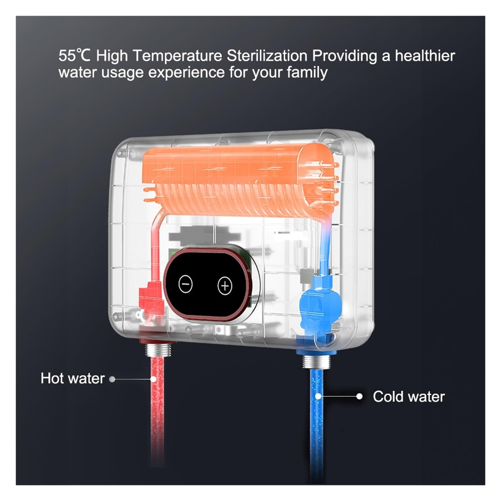 Scaldabagno Elettrico, Scaldabagno Senza Serbatoio da 5,5KW Display Digitale A LED Protezione da Surriscaldamento Scaldabagno Elettrico Riscaldatore di Acqua Calda Istantaneo Elettrico