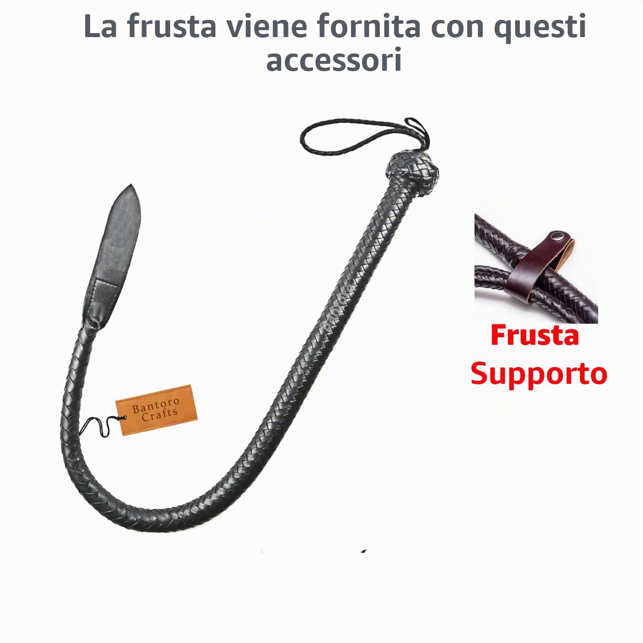 Frusta in Vera Pelle Bovina da 0,90 Metri, 16 trecce, Frusta a Coda Singola, Frusta Intrecciata, Dragon Tale Flogger